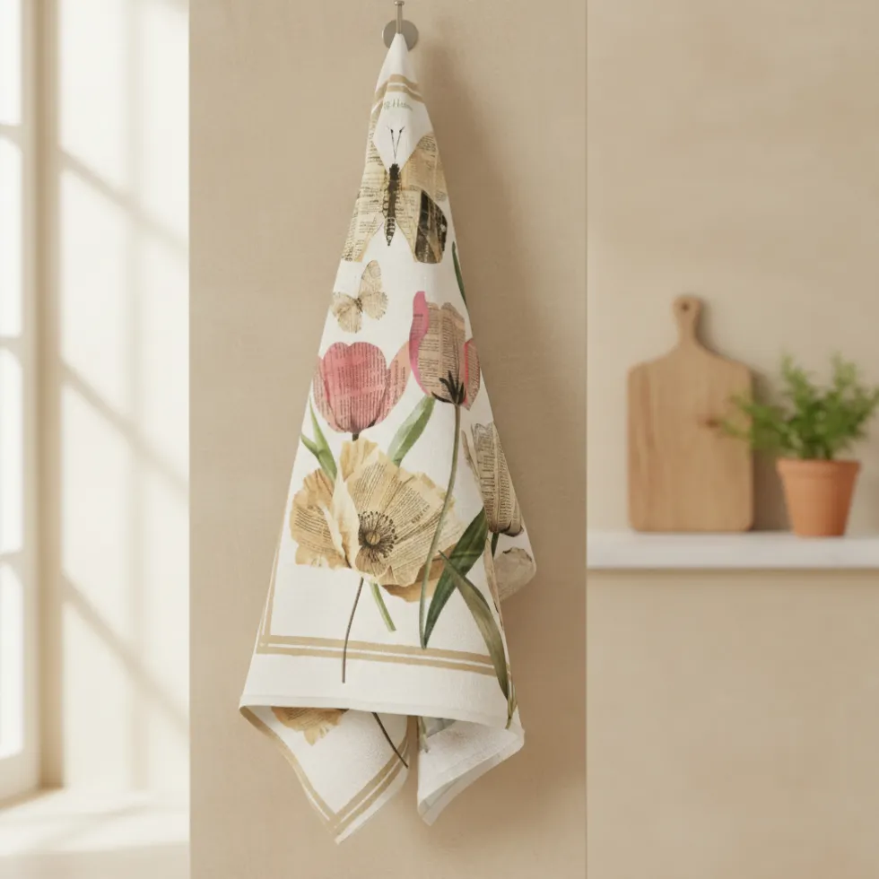 Canovaccio Vintage floreale Tag House | Strofinaccio Shabby 58x80