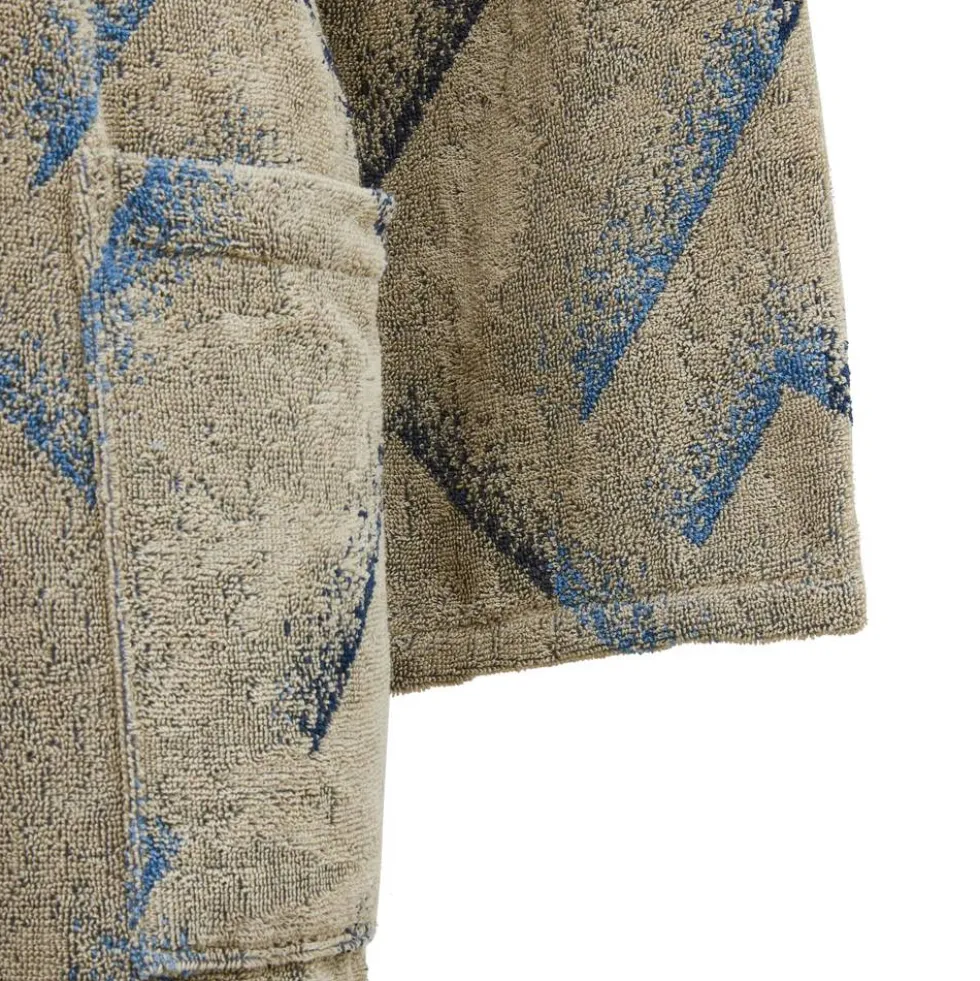 CARRARA Accappatoio UNISEX in Spugna con Cappuccio Kanzi blu