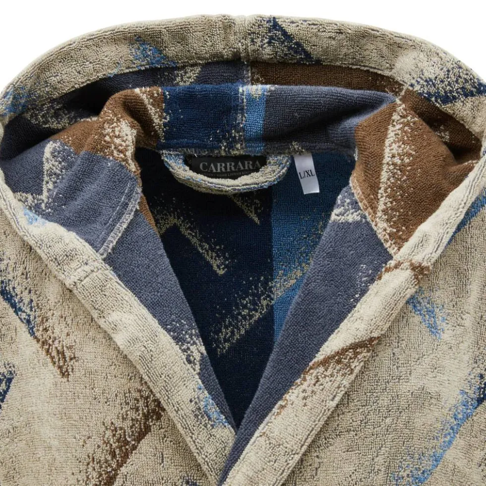 CARRARA Accappatoio UNISEX in Spugna con Cappuccio Kanzi blu