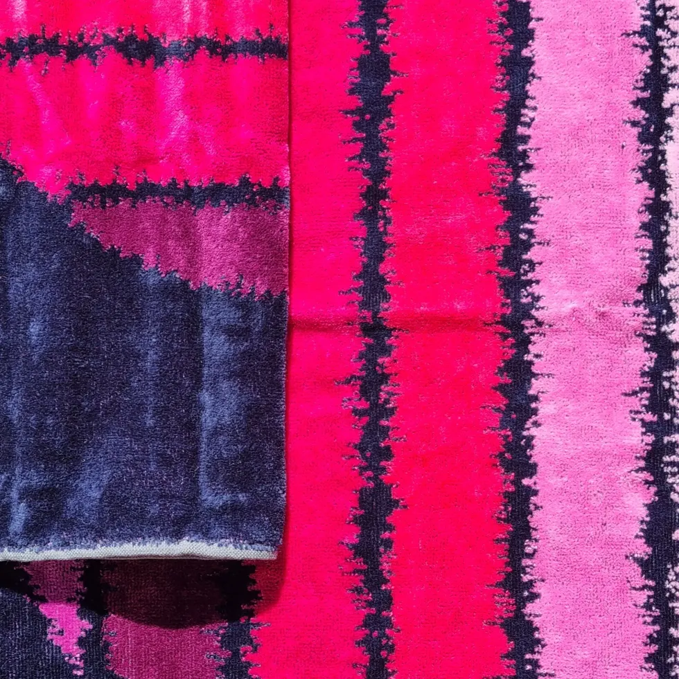 CARRARA Asciugamani Coppia 1+1 in spugna Rodi fuxia
