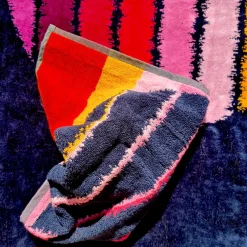 CARRARA Asciugamani Coppia 1+1 in spugna Rodi fuxia