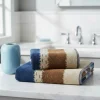 CARRARA Coppia di spugne asciugamano + ospite Carrara Daza blu a righe