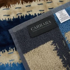 CARRARA Coppia di spugne asciugamano + ospite Carrara Daza blu a righe