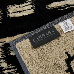 CARRARA set asciugamano viso con ospite in spugna Carrara GAZI nero