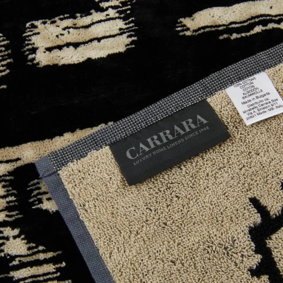 CARRARA set asciugamano viso con ospite in spugna Carrara GAZI nero
