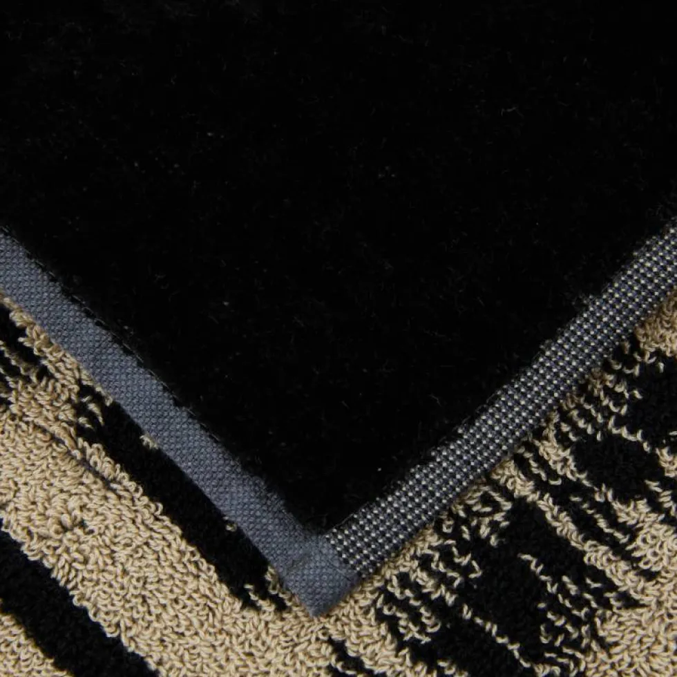 CARRARA set asciugamano viso con ospite in spugna Carrara GAZI nero