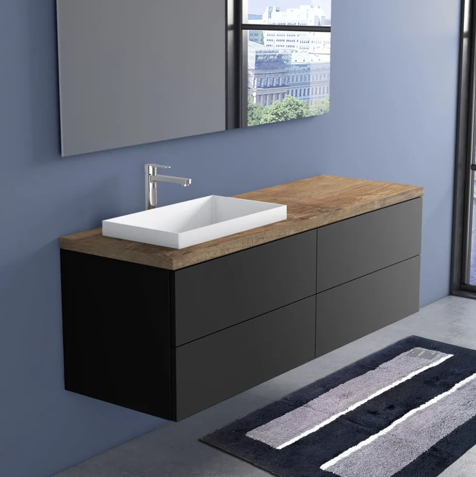 CARRARA Tappeto bagno in cotone 1500 gr LONDRA nero