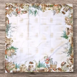Centrotavola PASQUA cotone tovaglietta quadrata Flowers and Bunnies
