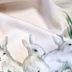 Centrotavola PASQUA cotone tovaglietta quadrata Flowers and Bunnies