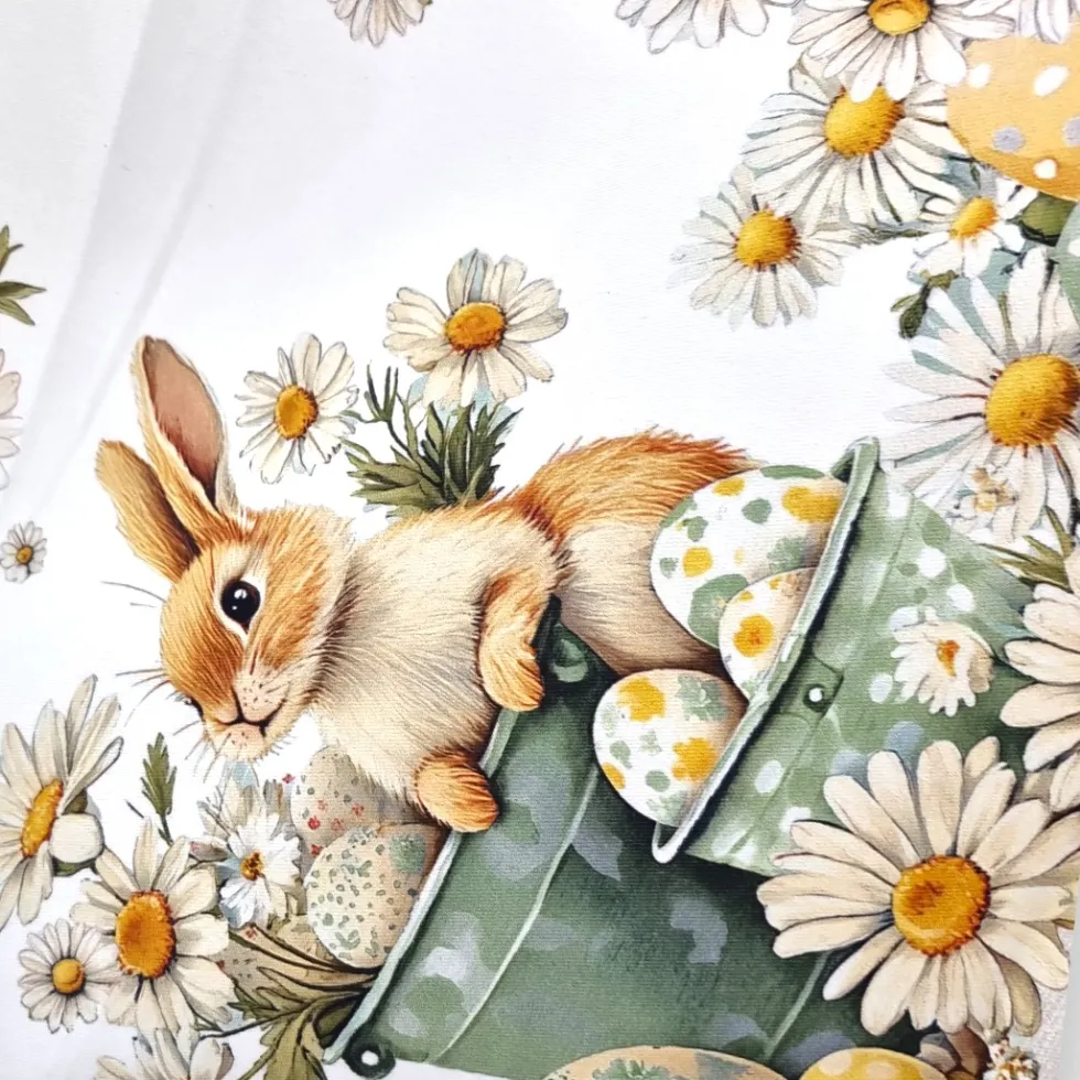 Centrotavola Pasquale tovaglietta quadrata 100% cotone 93x93 Rabbit