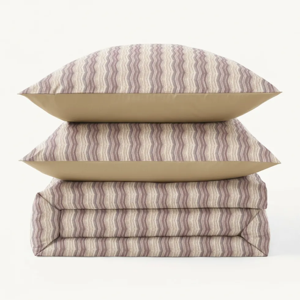Cogal Copripiumino matrimoniale caldo cotone 250x245 Zig-Zag rosa antico