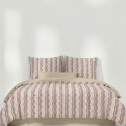 Cogal Copripiumino matrimoniale caldo cotone 250x245 Zig-Zag rosa antico