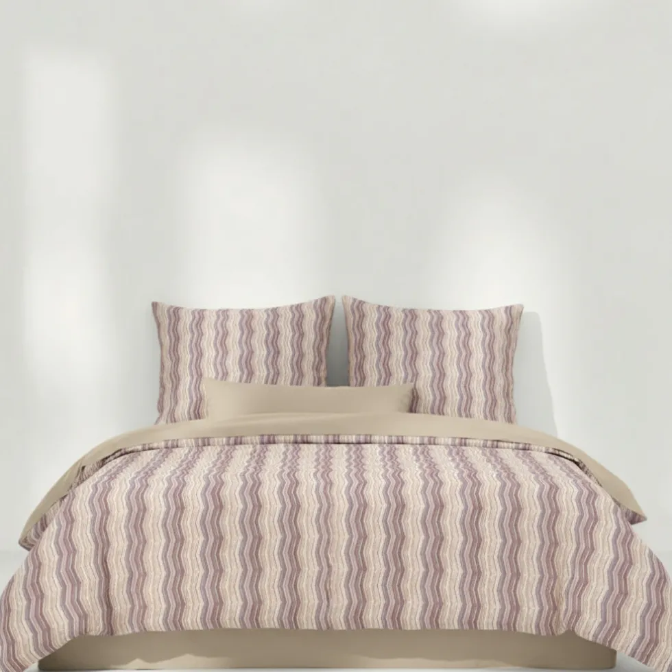 Cogal Copripiumino matrimoniale caldo cotone 250x245 Zig-Zag rosa antico