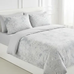 Cogal set copripiumino 250x245 caldo cotone floreale avio