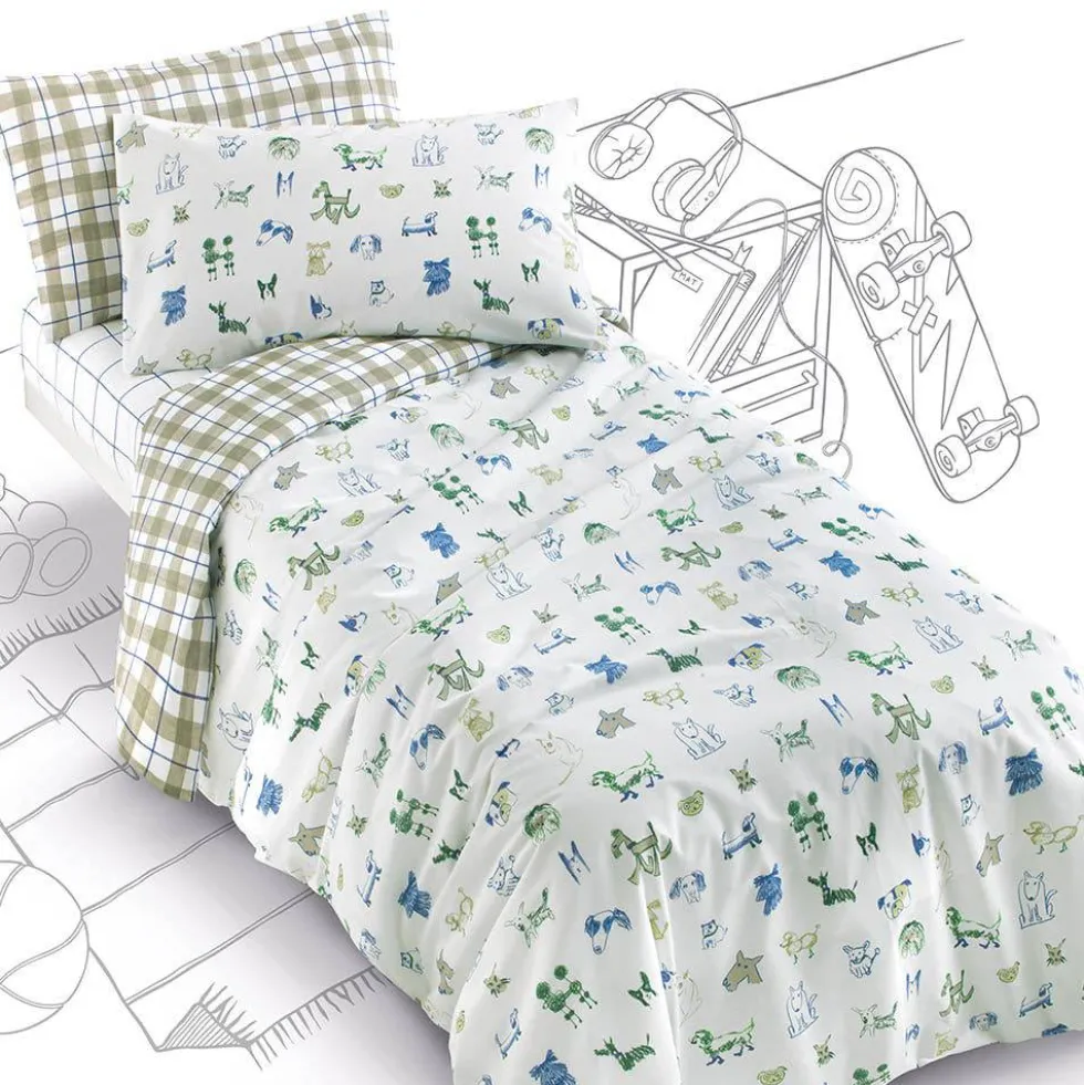 Completo copripiumino cotone Gabel TEEN Woof mattino