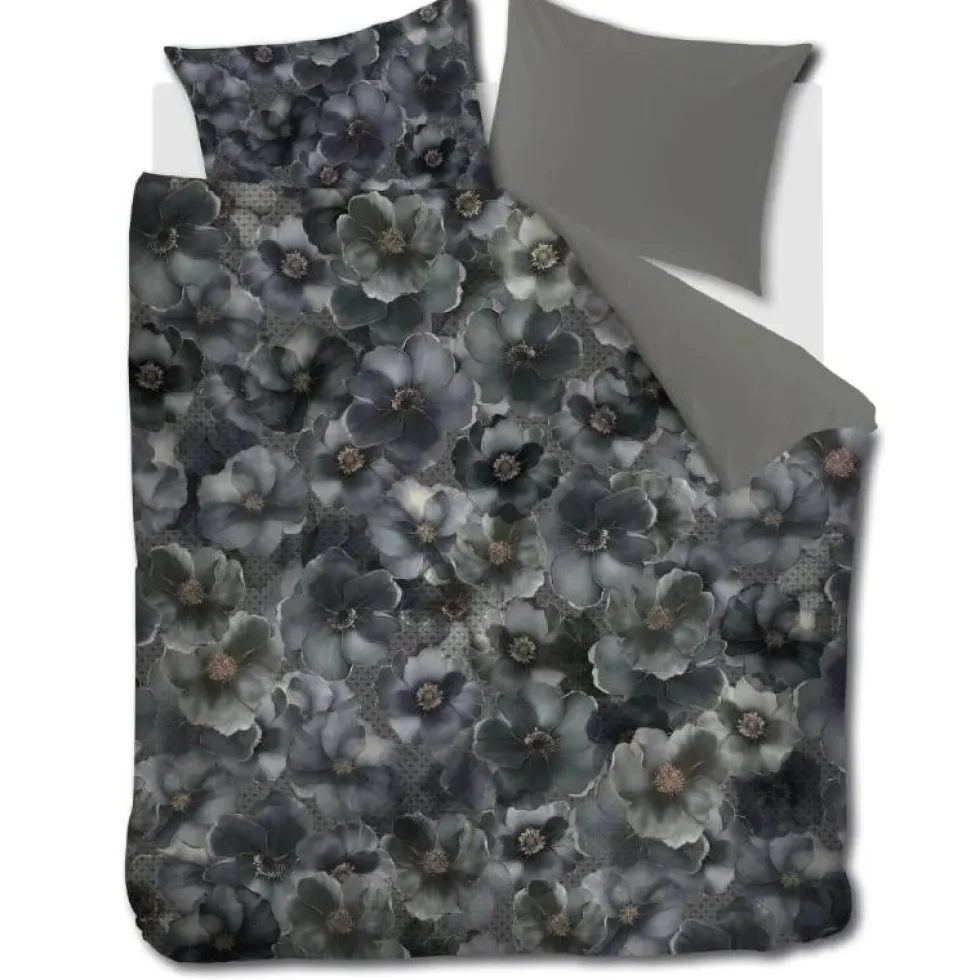 Completo copripiumino in raso Matrimoniali Decorum Grey Green
