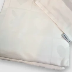 Completo copripiumino matrimoniale in raso PLAYBOY Jacquard bianco