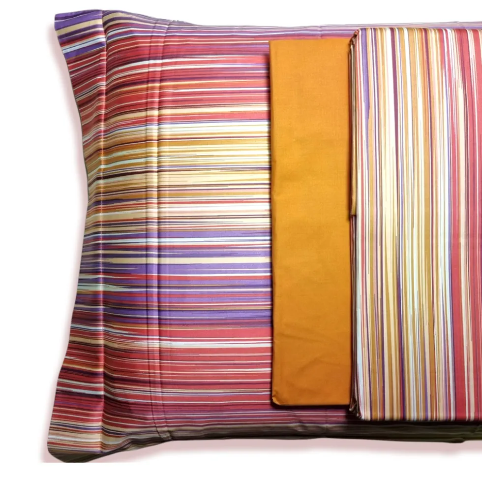 Completo Copripiumino Matrimoniale Raso MISSONI HOME Leopoldo 159 RIGHE