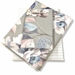 Completo Copripiumino Matrimoniale GABEL Peony GRIGIO