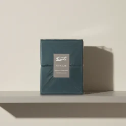 Completo copripiumino Satin Elite Tinta Unita | Raso di Cotone Petrolio
