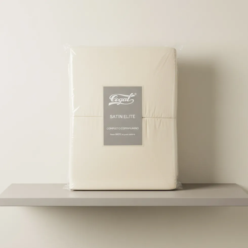 Completo copripiumino Satin Elite Tinta Unita | Raso di Cotone Naturale