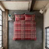 Completo Copripiumone matrimoniale Bassetti Kilt scozzese rosso