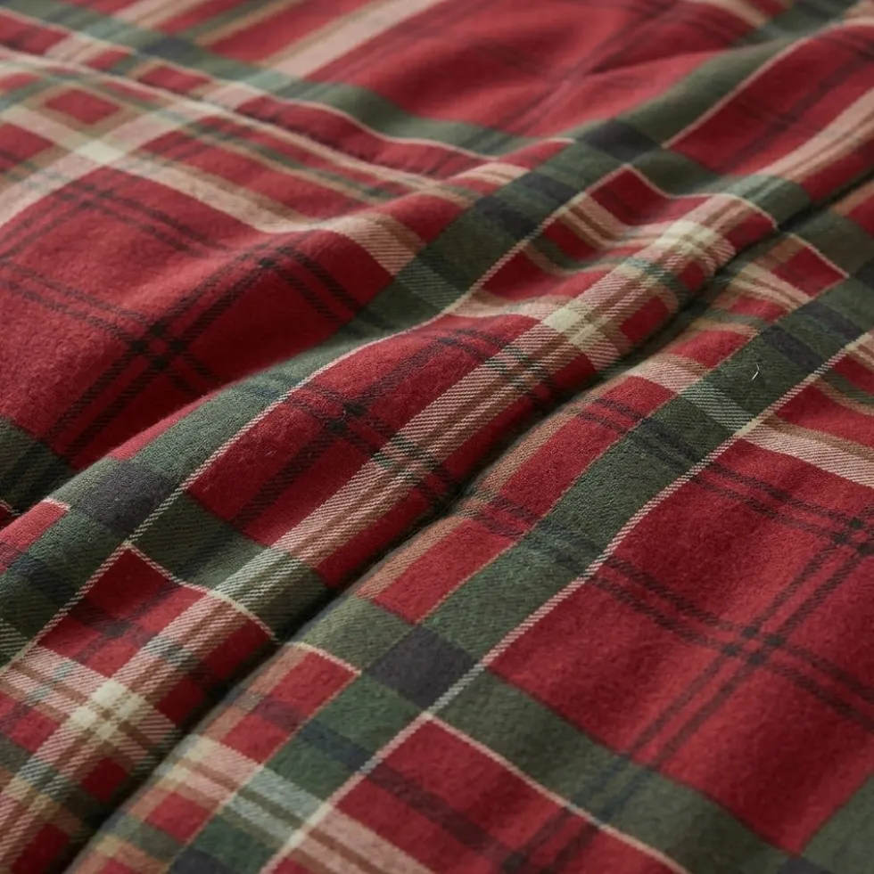 Completo Copripiumone matrimoniale Bassetti Kilt scozzese rosso