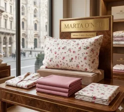 Completo Copripiumone Rosetta rosa Martha O'Neil | 100% Cotone