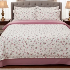 Completo Copripiumone Rosetta rosa Martha O'Neil | 100% Cotone