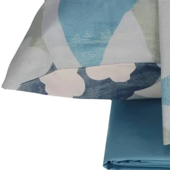 Completo lenzuola-copriletto matrimoniali in cotone Gabel Life bluette