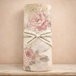 Completo Lenzuola Floreale rosa beige - Matrimoniale in Cotone
