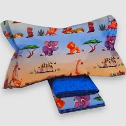 Completo Lenzuola in cotone Singolo Jungle animali per bambini
