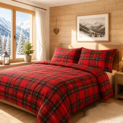 Completo lenzuola invernale 2 piazze caldo cotone BossiCasa KING 1376