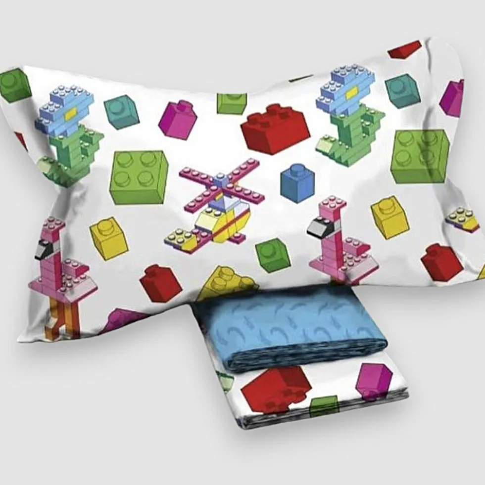 Completo Lenzuola LEGO Mattoncini TETRIS in cotone Singolo Game