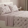 Completo lenzuola matrimoniali cotone caldo e accogliente fiori rosa