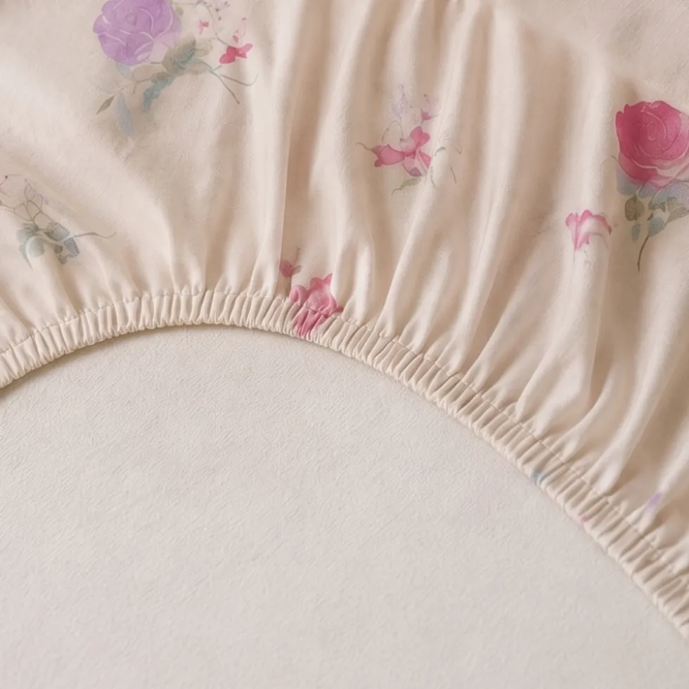 Completo Lenzuola matrimoniale Caleffi in cotone Flora beige