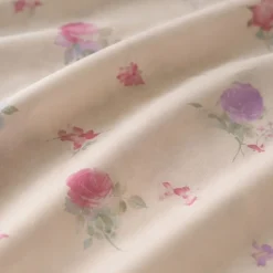 Completo Lenzuola matrimoniale Caleffi in cotone Flora beige