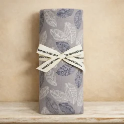 Completo Lenzuola Matrimoniali Morbido Cotone Foliage grigio-blu