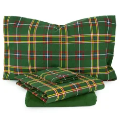 Completo lenzuola matrimoniali in cotone TARTAN scozzese verde