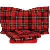 Completo lenzuola matrimoniali in cotone TARTAN scozzese rosso