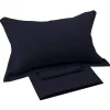 Completo lenzuola matrimoniali in puro lino tinta unita BLU NAVY