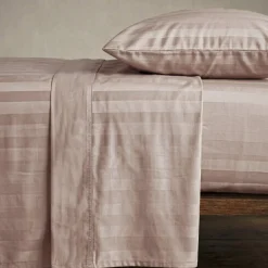 Completo lenzuola matrimoniale 260x295 cm Zefiro Perla in raso rigato