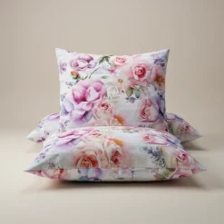 Completo lenzuola matrimoniale in raso finissimo 260x300 Rose