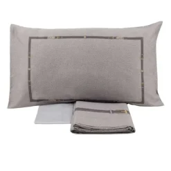 Completo Lenzuola Matrimoniale Raso BORBONESE Belt GRIGIO FERRO