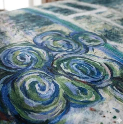 Completo lenzuola Ninfee di Monet puro cotone - Uso Copriletto