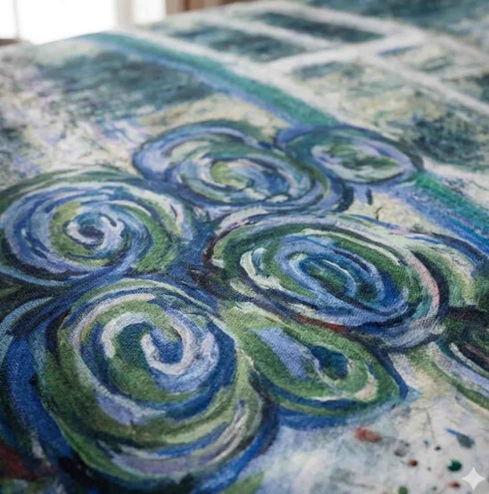 Completo lenzuola Ninfee di Monet puro cotone - Uso Copriletto