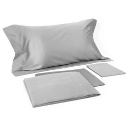 Completo lenzuola 100% raso di cotone in tinta unita SATIN ELITE