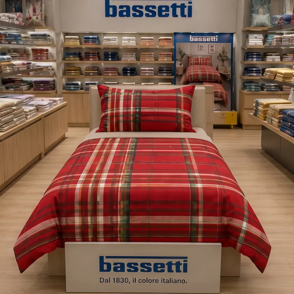 Completo lenzuola singole Bassetti Kilt R1 in puro cotone