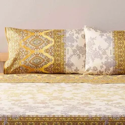 Completo Letto Copriletto Bassetti Agrigento Y1 - Eleganza nei Toni Oro e Marrone