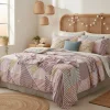 Completo Letto Matrimoniale Ramsey | 100% Cotone malva geometrico